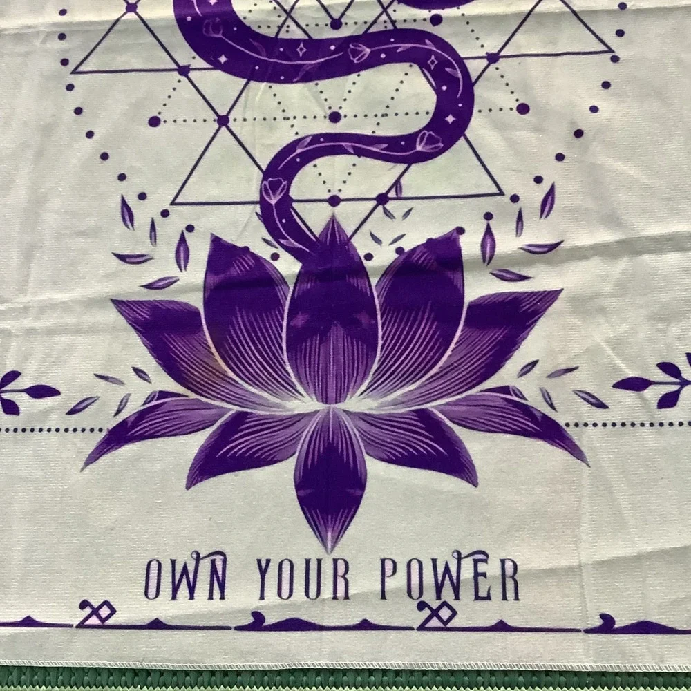 Own Your Power Snake Lotus Moon Phase Tapestry Wall Hanging Purple 29x28